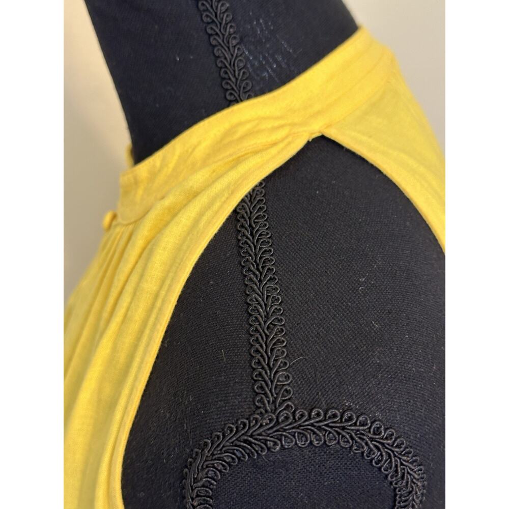 Women's Yellow Linen Dress by Ann Taylor Factory Size S Midi Yellow Summer Dress - Picture 14 of 16